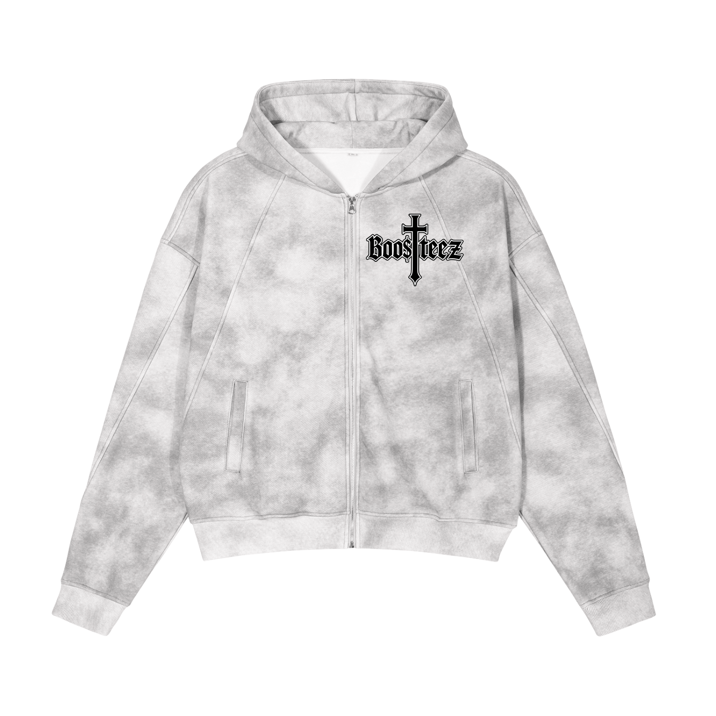 Dirty Washed Zip-Up Fleece Hoodie